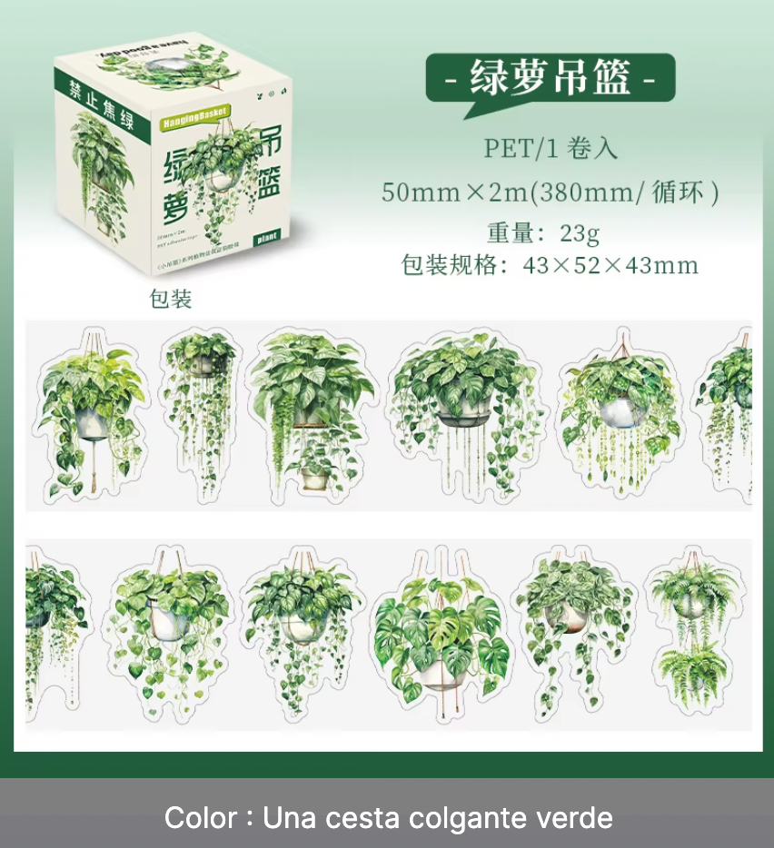 Rollo de stickers plantas colgantes