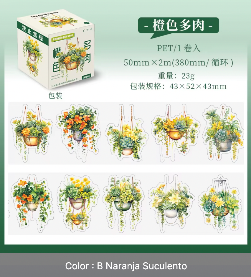 Rollo de stickers plantas colgantes