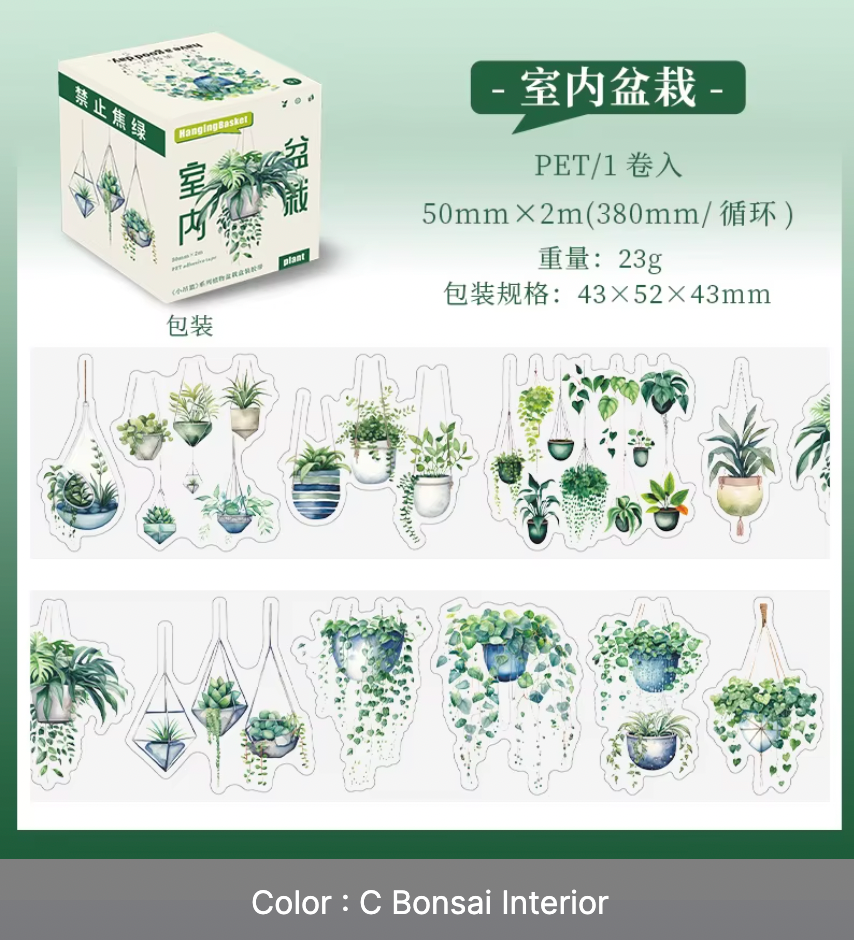 Rollo de stickers plantas colgantes