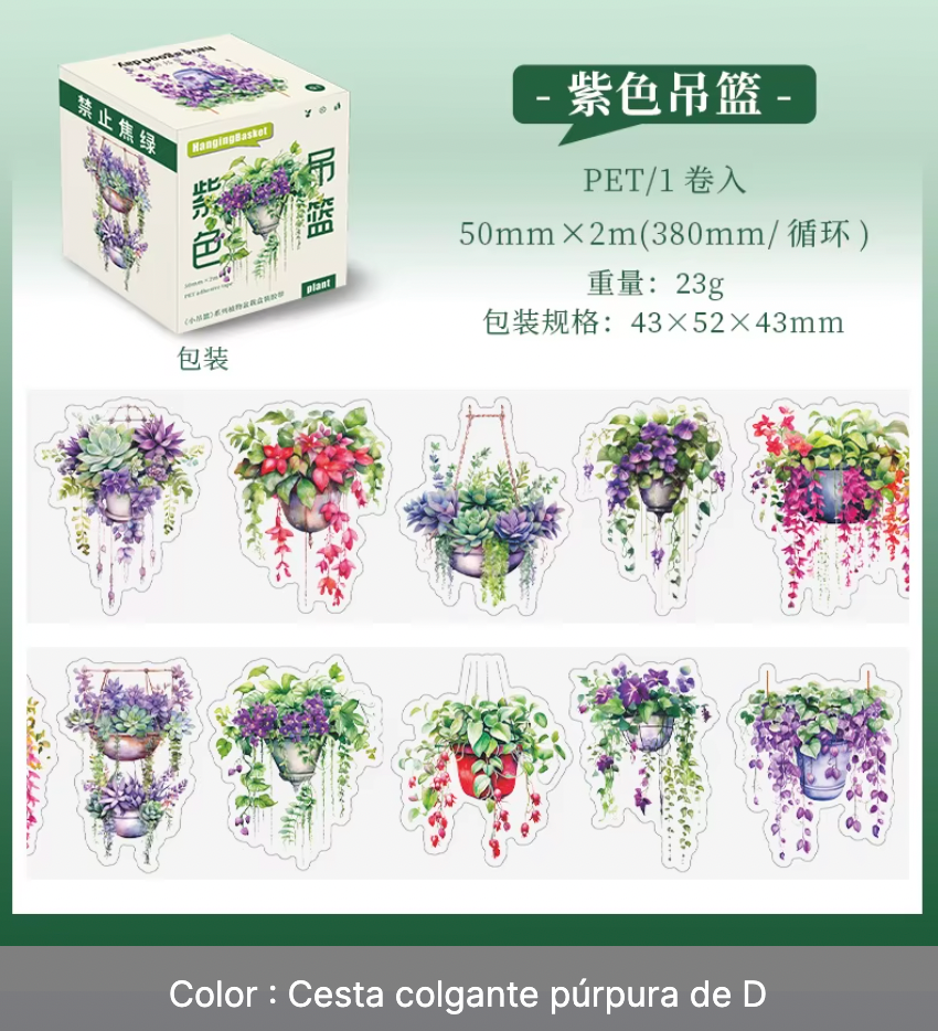 Rollo de stickers plantas colgantes