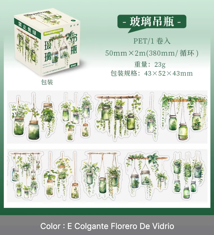 Rollo de stickers plantas colgantes