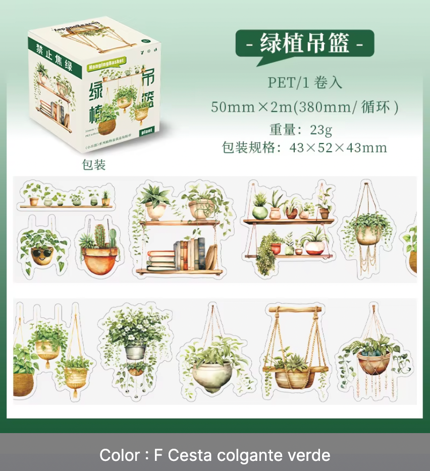 Rollo de stickers plantas colgantes
