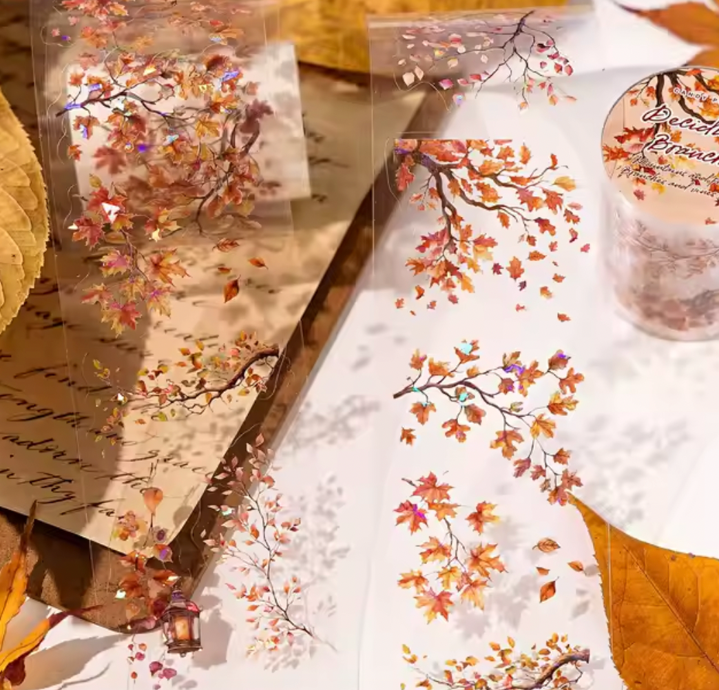 Rollo de stickers plantas & flores holograficos