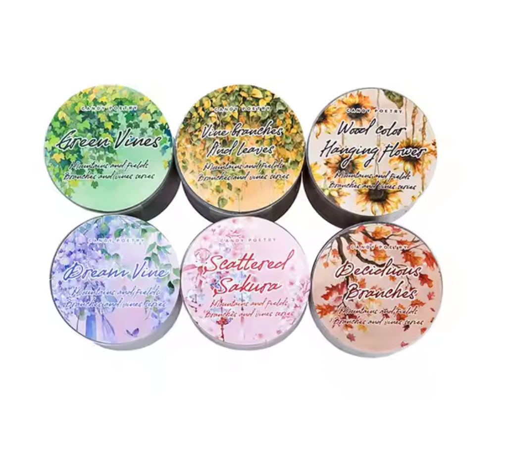 Rollo de stickers plantas & flores holograficos