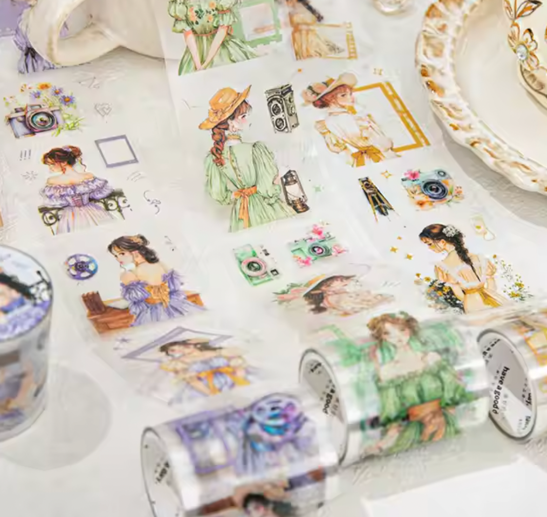 Rollo de stickers mujeres romanticas
