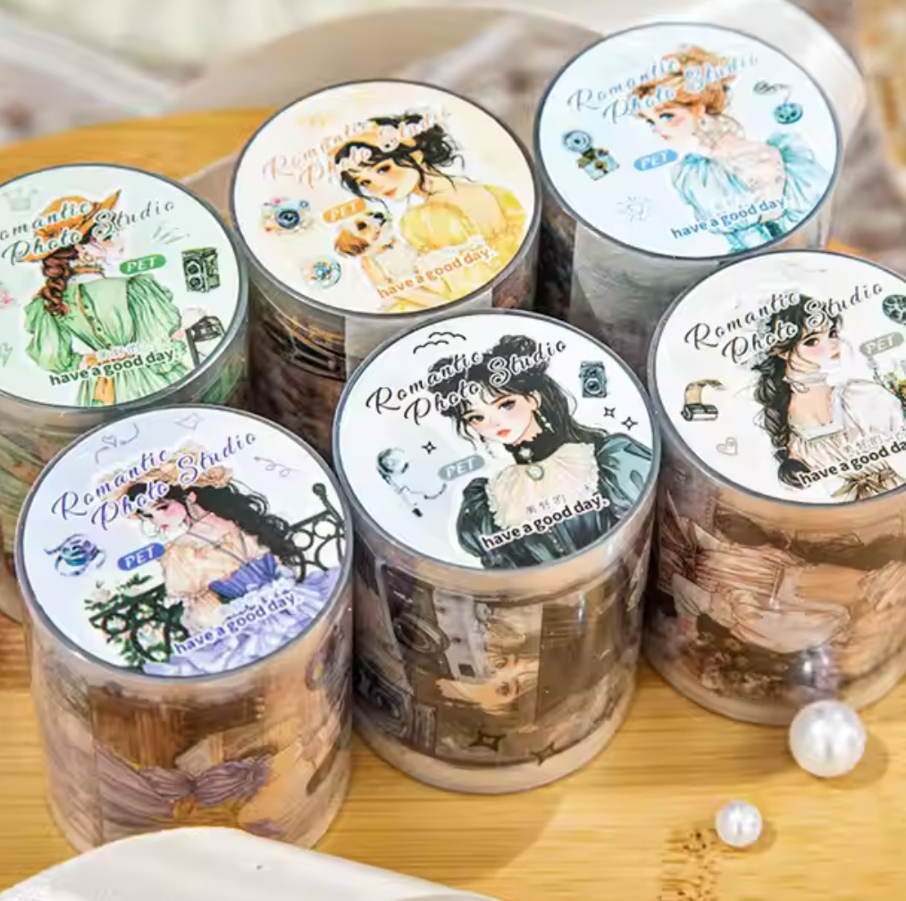 Rollo de stickers mujeres romanticas