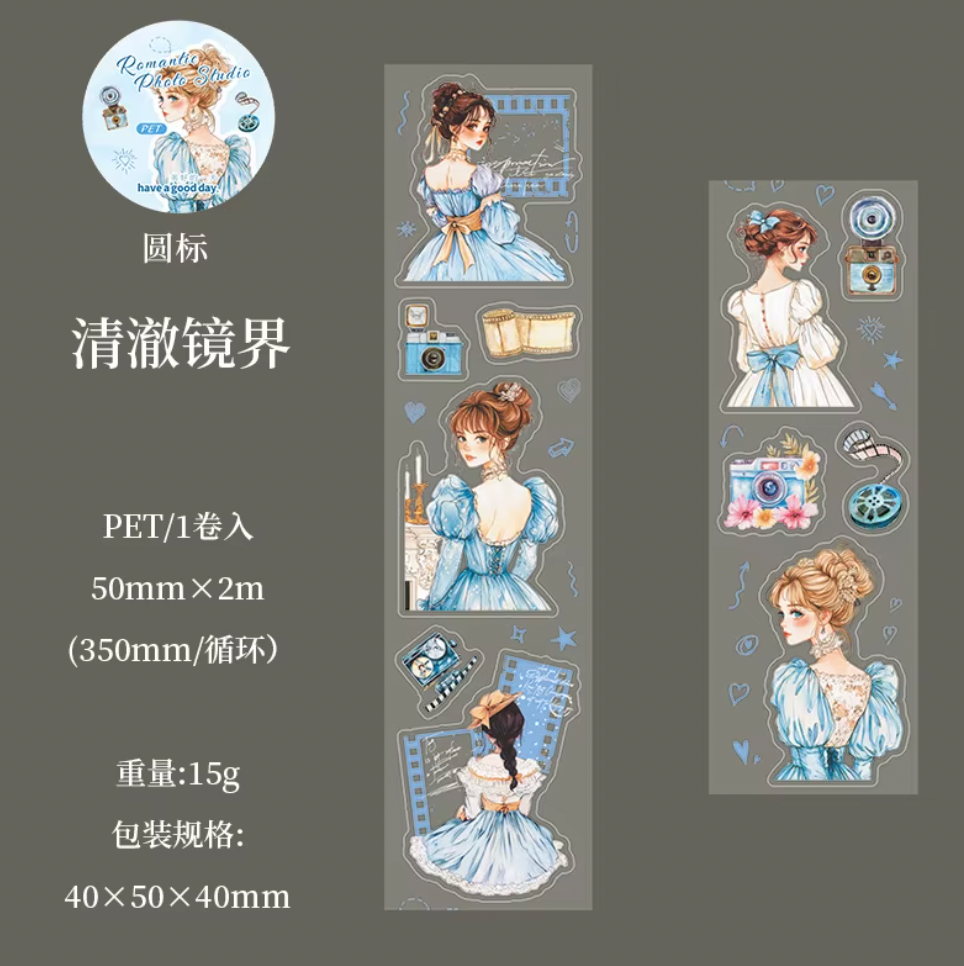 Rollo de stickers mujeres romanticas