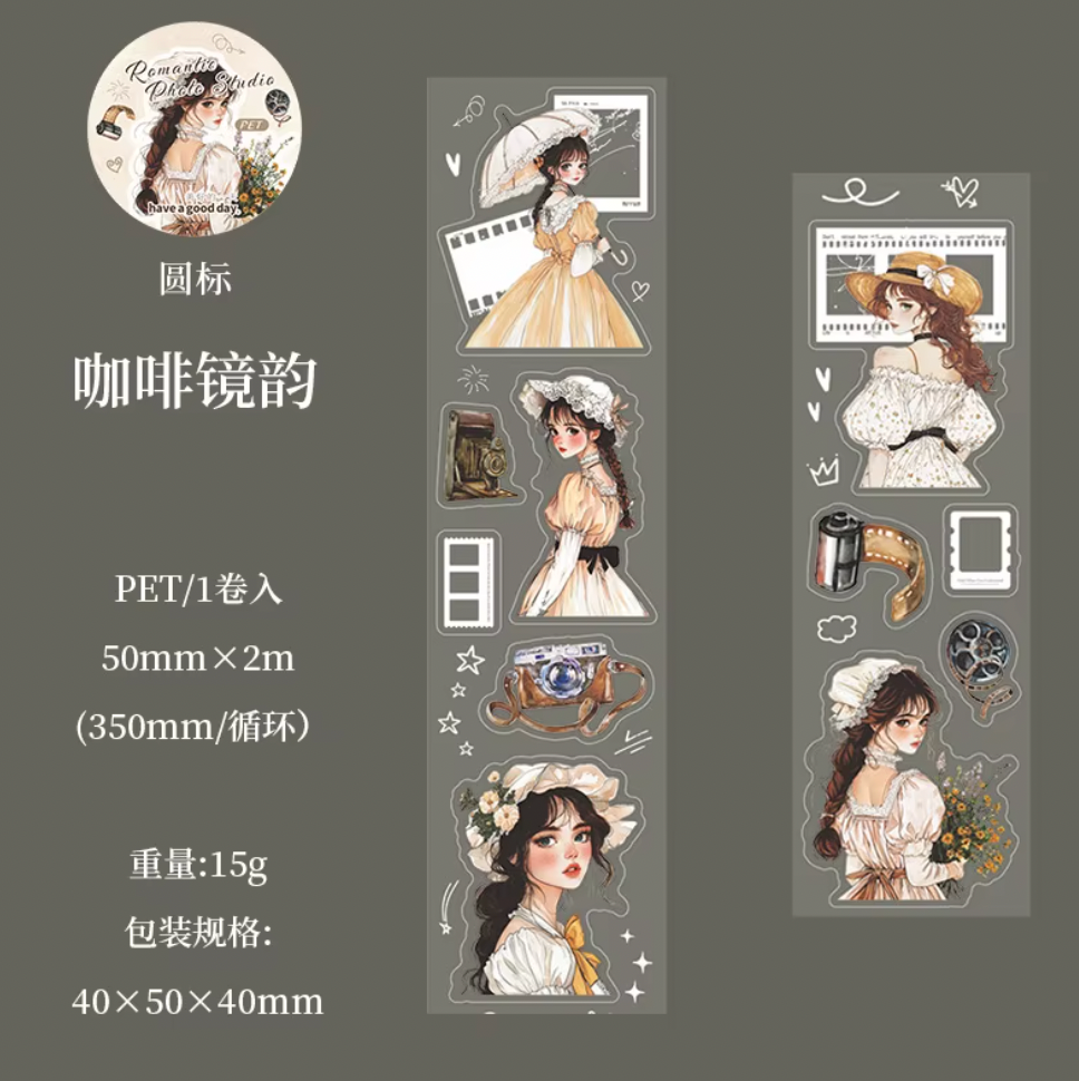 Rollo de stickers mujeres romanticas