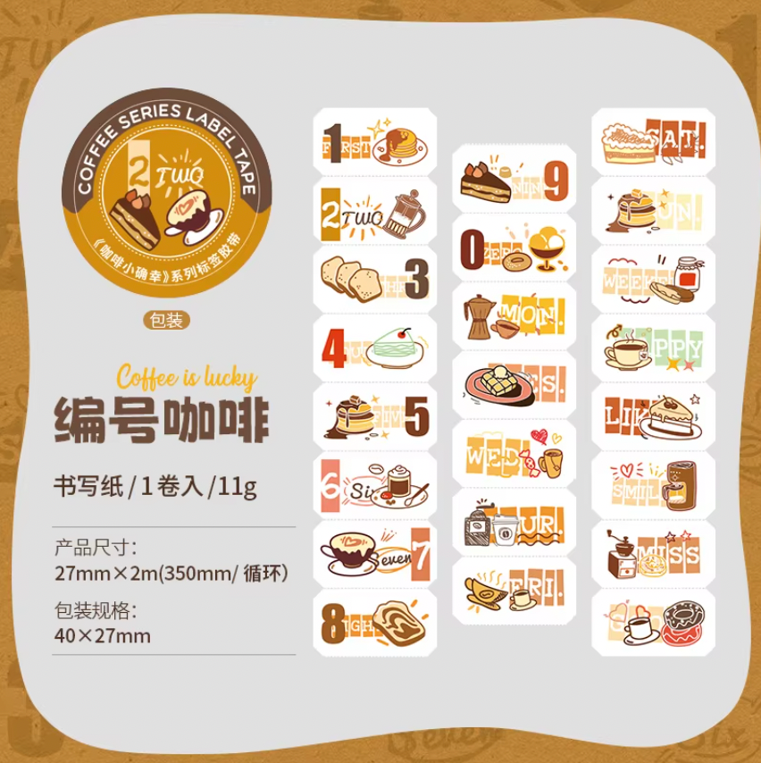 Rollo de Stickers Café