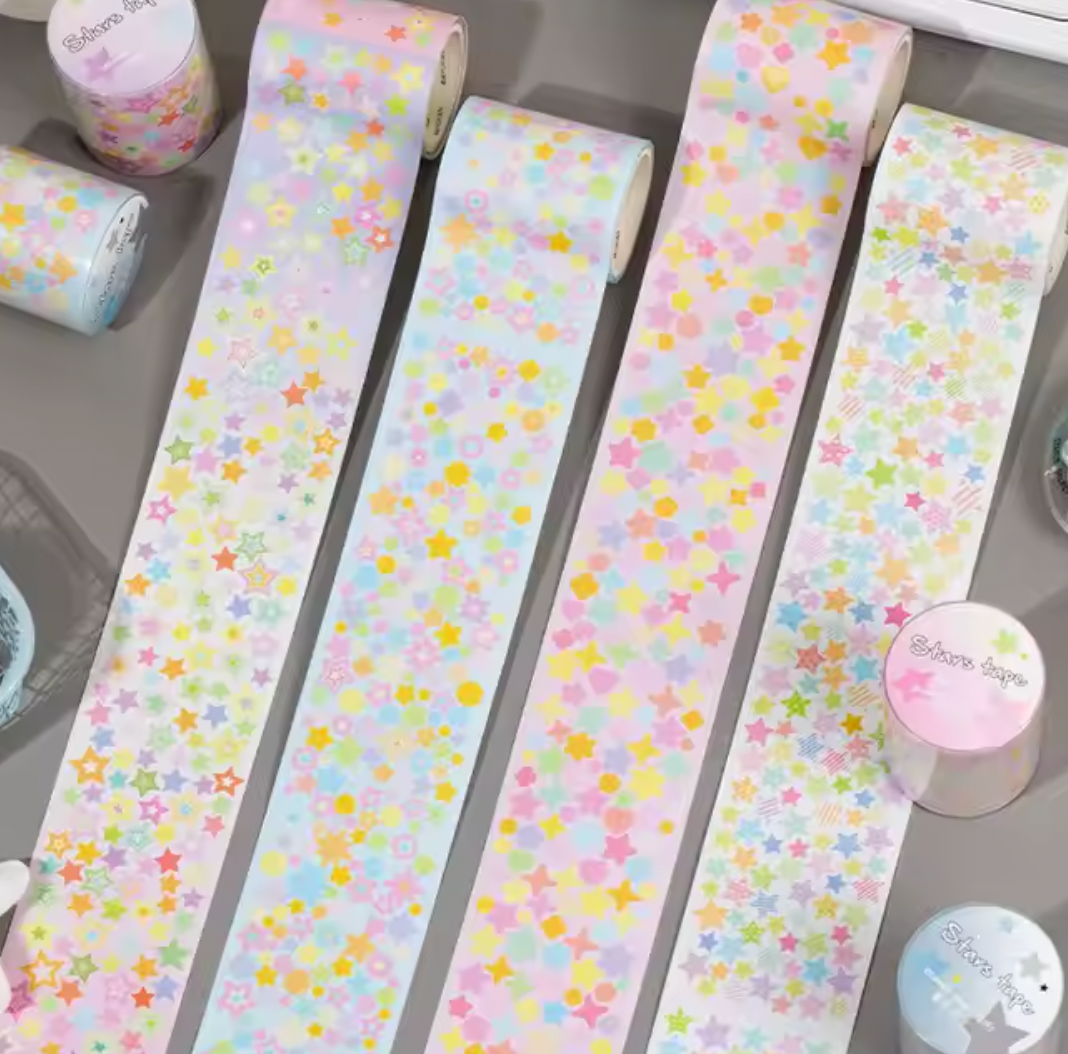 Rollo de mini Stickers estrellas & corazones