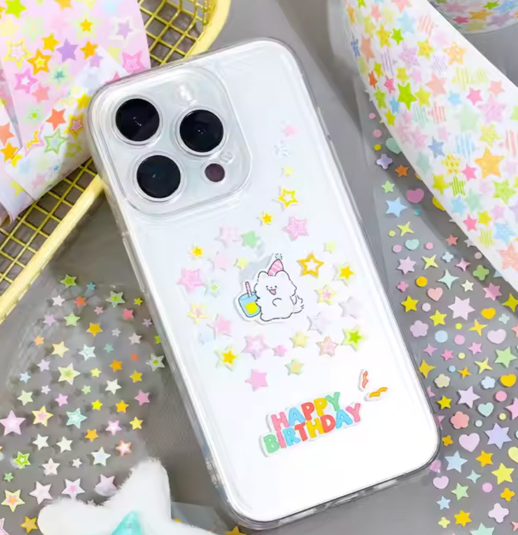 Rollo de mini Stickers estrellas & corazones