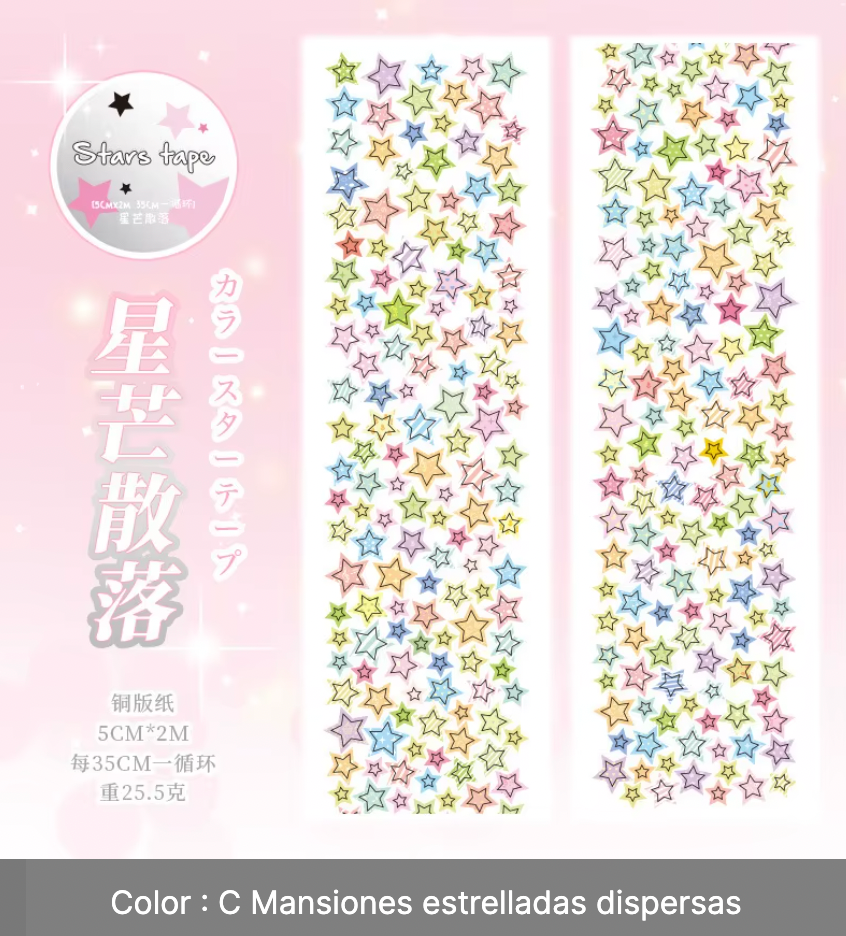 Rollo de mini Stickers estrellas & corazones
