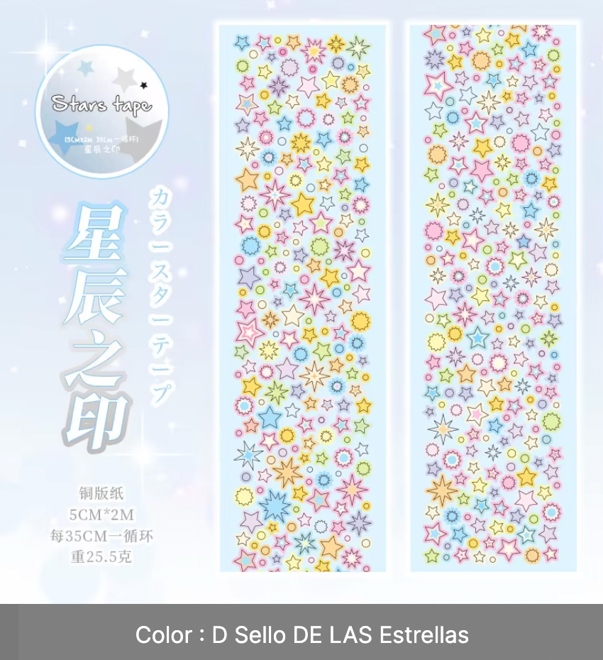 Rollo de mini Stickers estrellas & corazones
