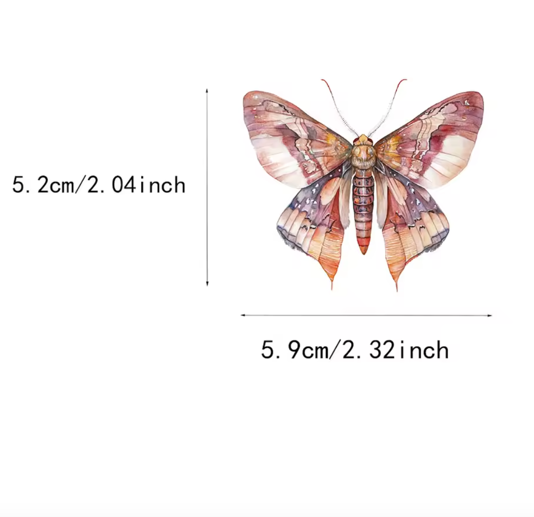 50 Stickers Transparentes Mariposas & libelulas