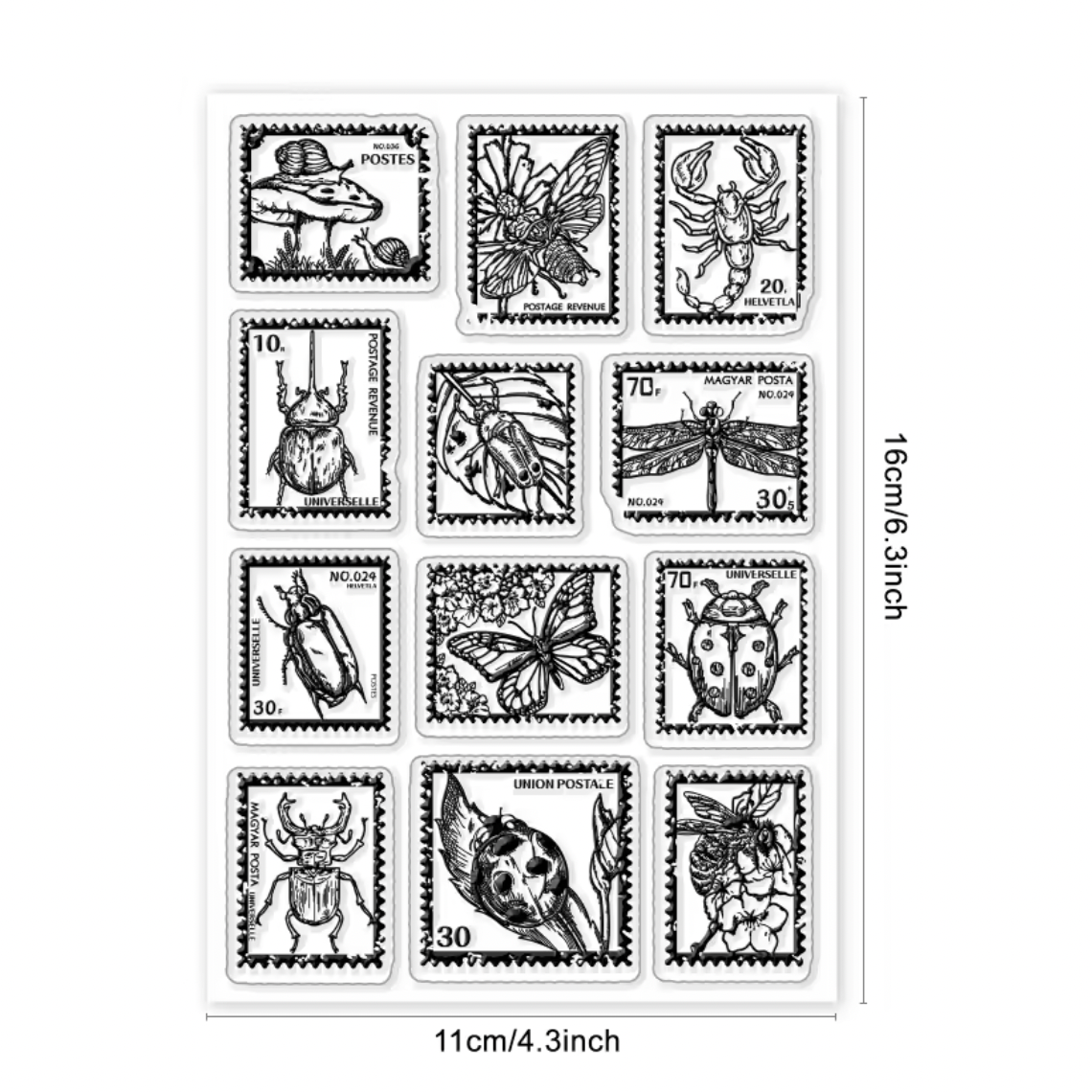 Sellos de Silicon Timbres Insectos