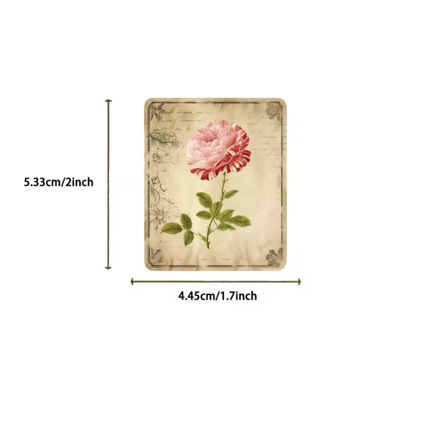 50 Stickers Vinil Rosa Vintage