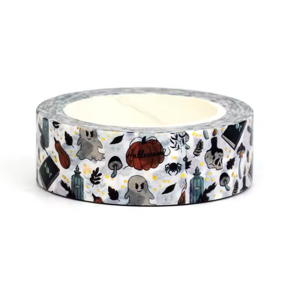 Washi Tape Individual Halloween con foil dorado
