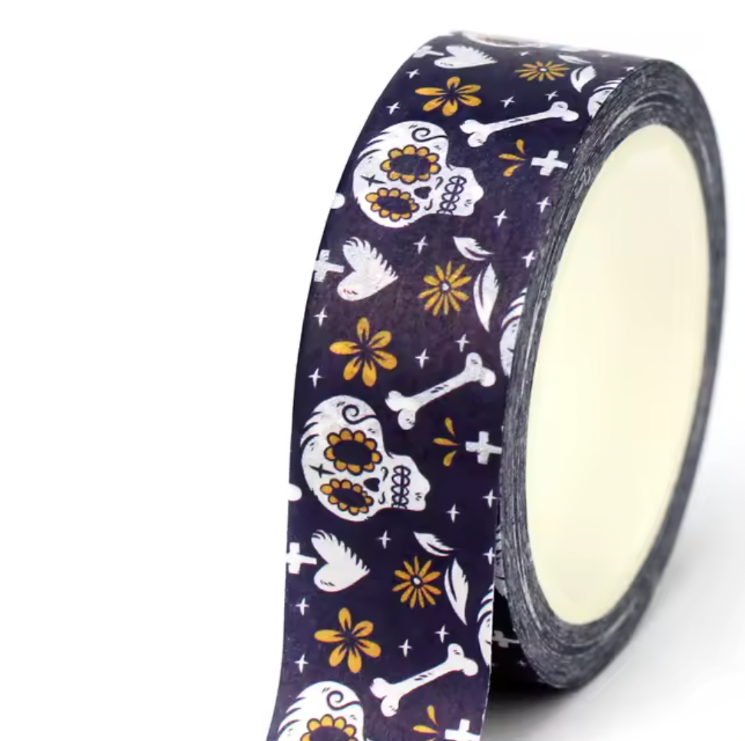 Washi Tape Individual Esqueleto halloween & Dia de muertos