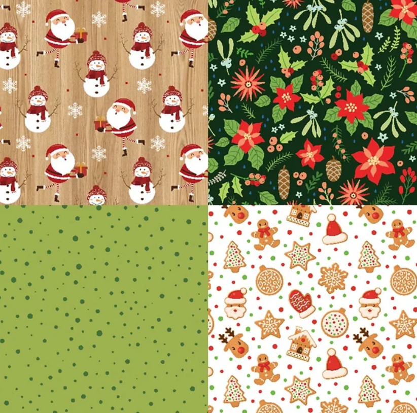 12 Papeles de cartulina Navidad