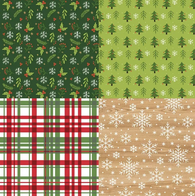 12 Papeles de cartulina Navidad