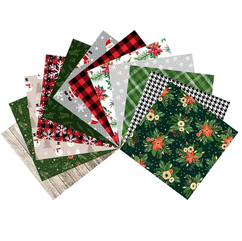 12 Papeles de Navidad Cartulina