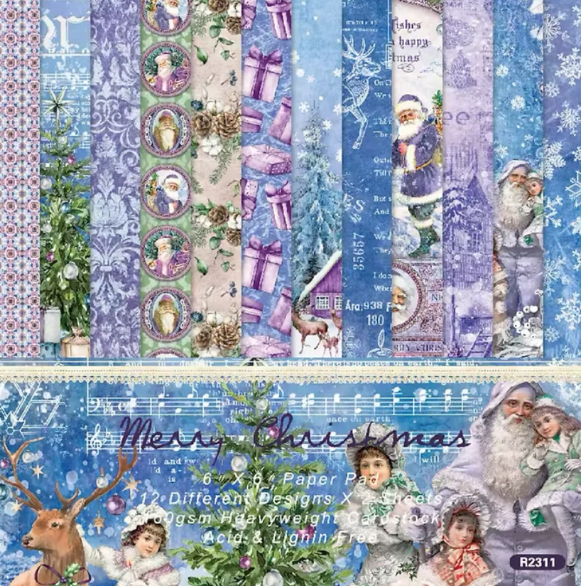 12 Papeles Cartulina Navidad Violeta