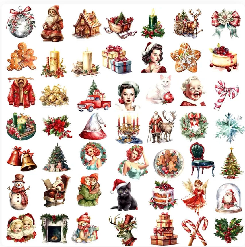 50 Stickers Vinil Navideños