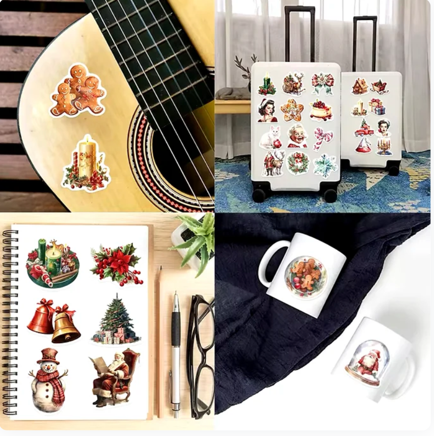 50 Stickers Vinil Navideños