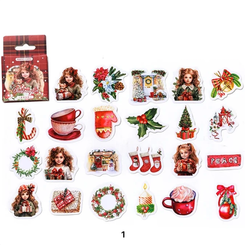 Cajita de Stickers Navideños - 4 opciones