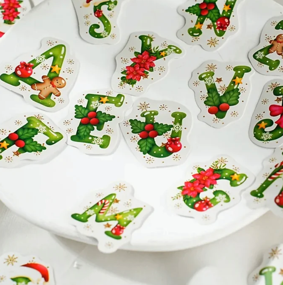Cajita de Stickers Letras navideñas