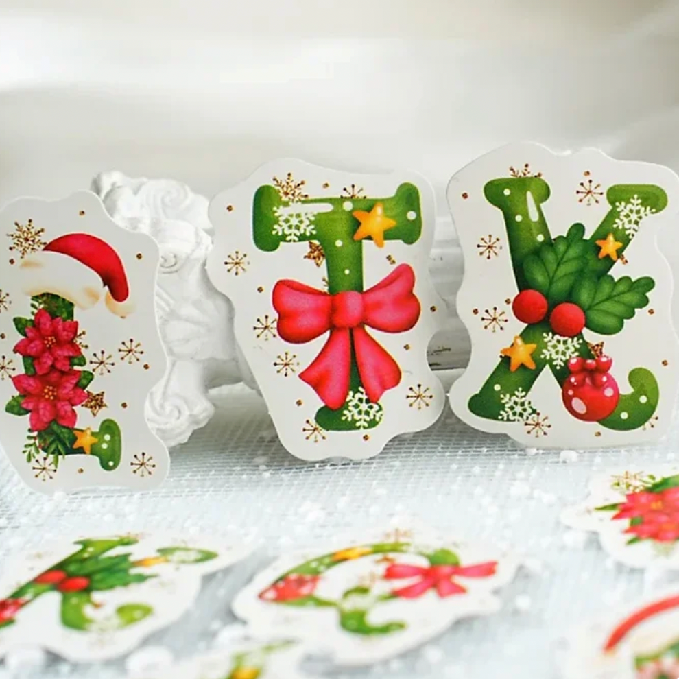Cajita de Stickers Letras navideñas