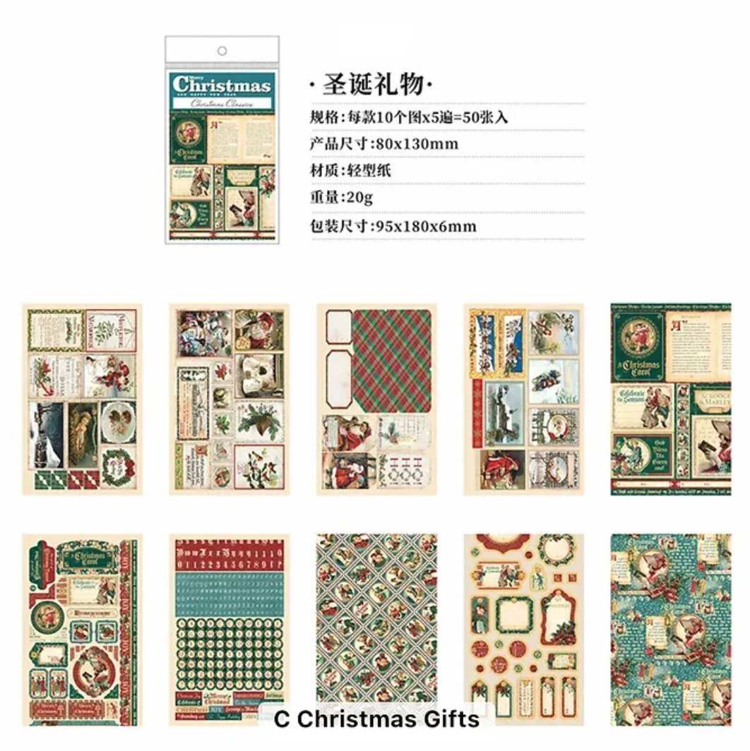 50 Papeles Navidad Vintage