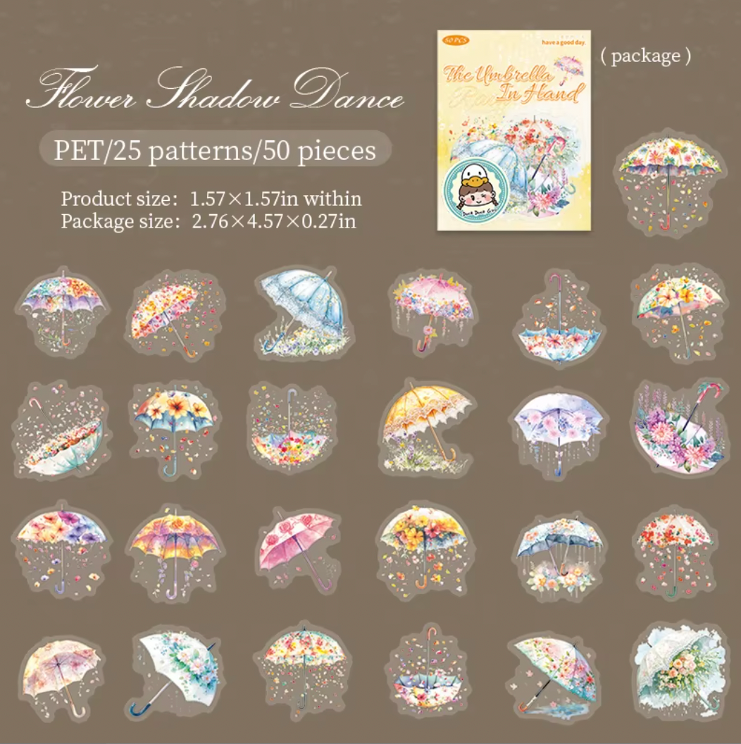 50 Stickers Paraguas