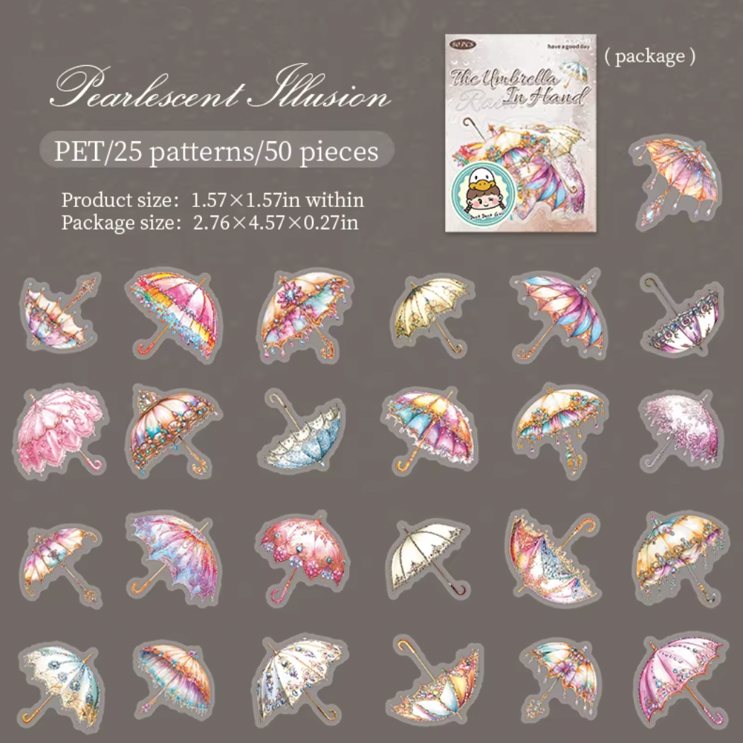 50 Stickers Paraguas