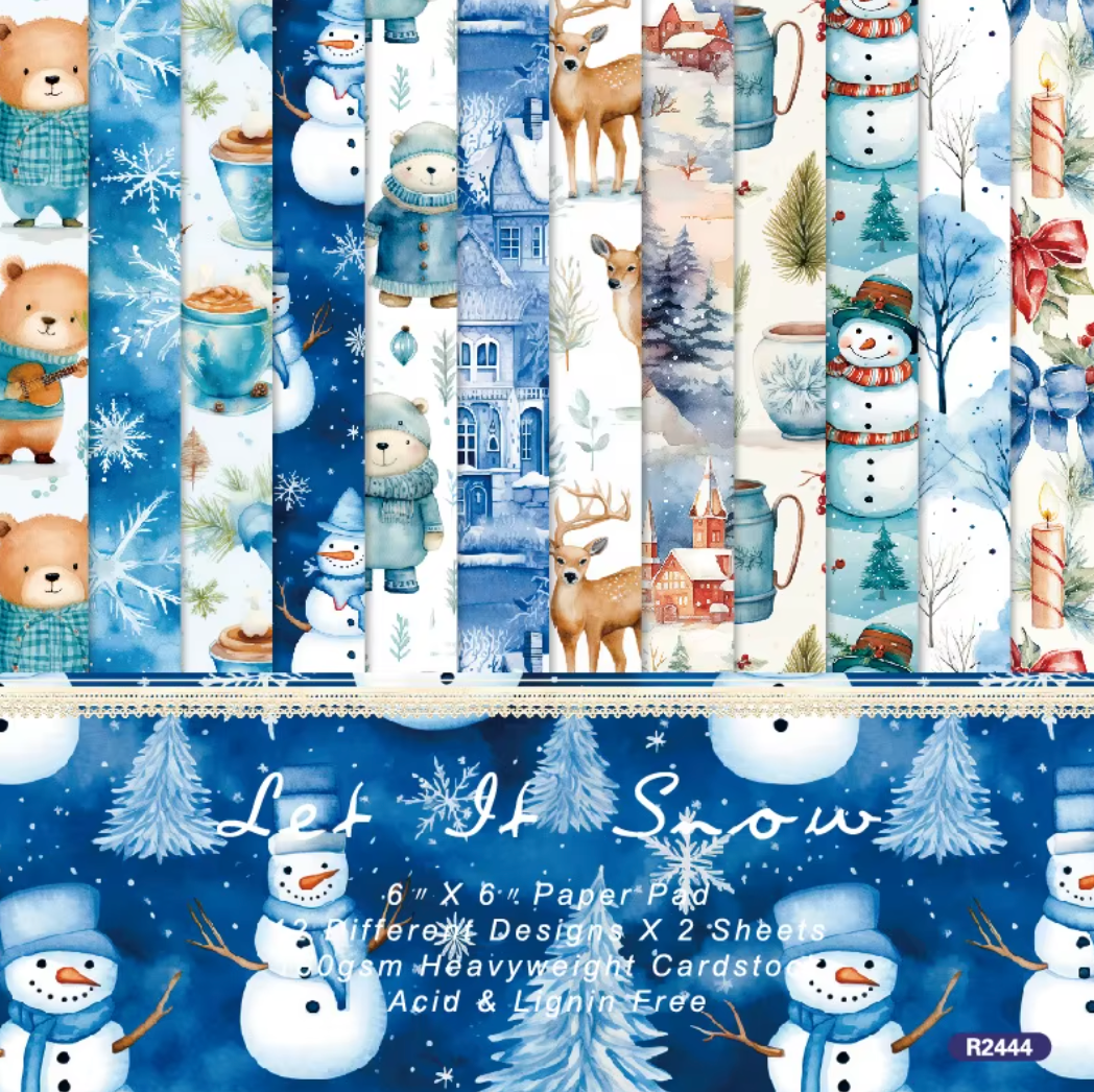 12 Hojas de cartulina Navidad Azul