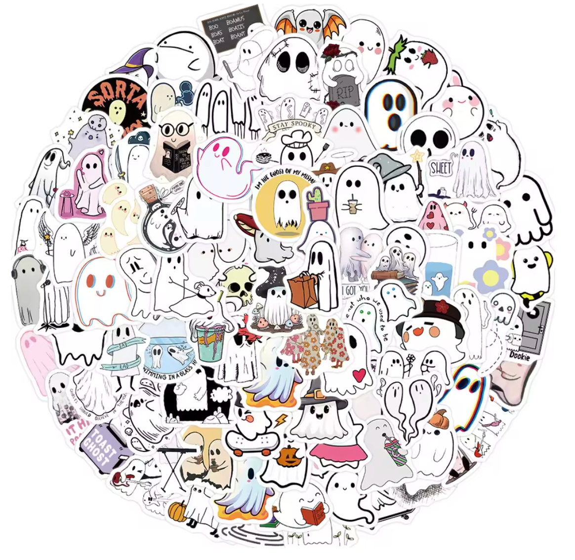 100 Stickers Vinil Fantasmas