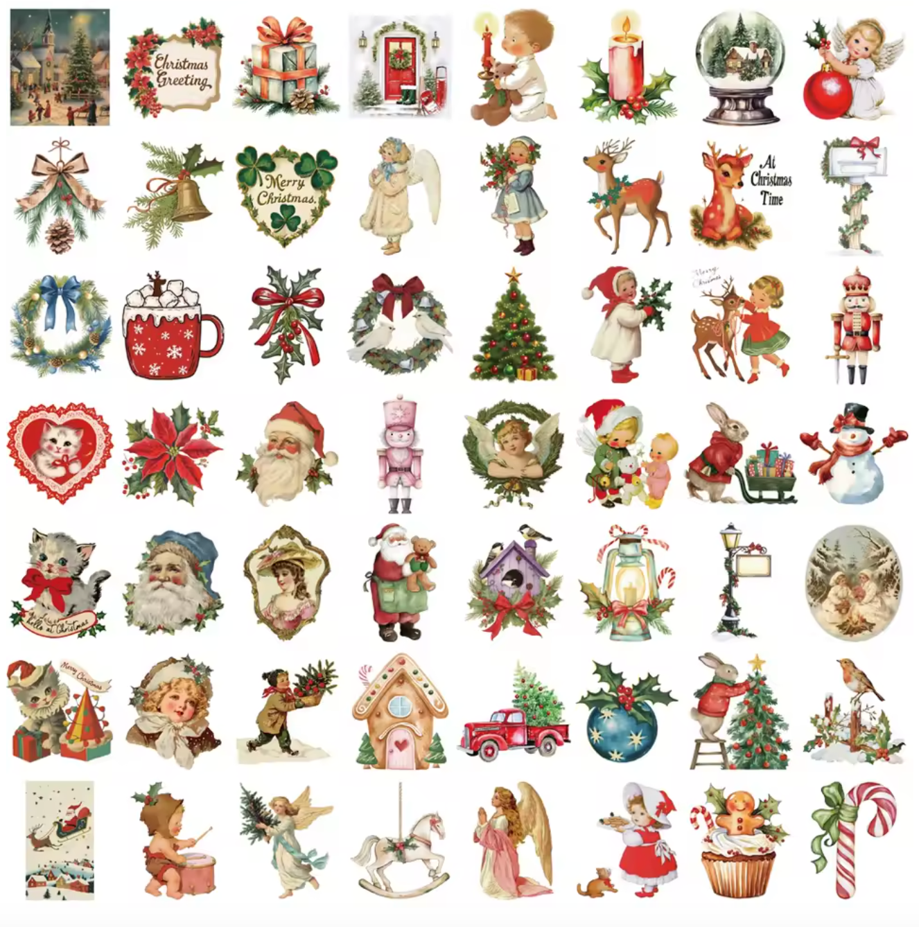 50 Stickers Vinil Navidad Romanticos