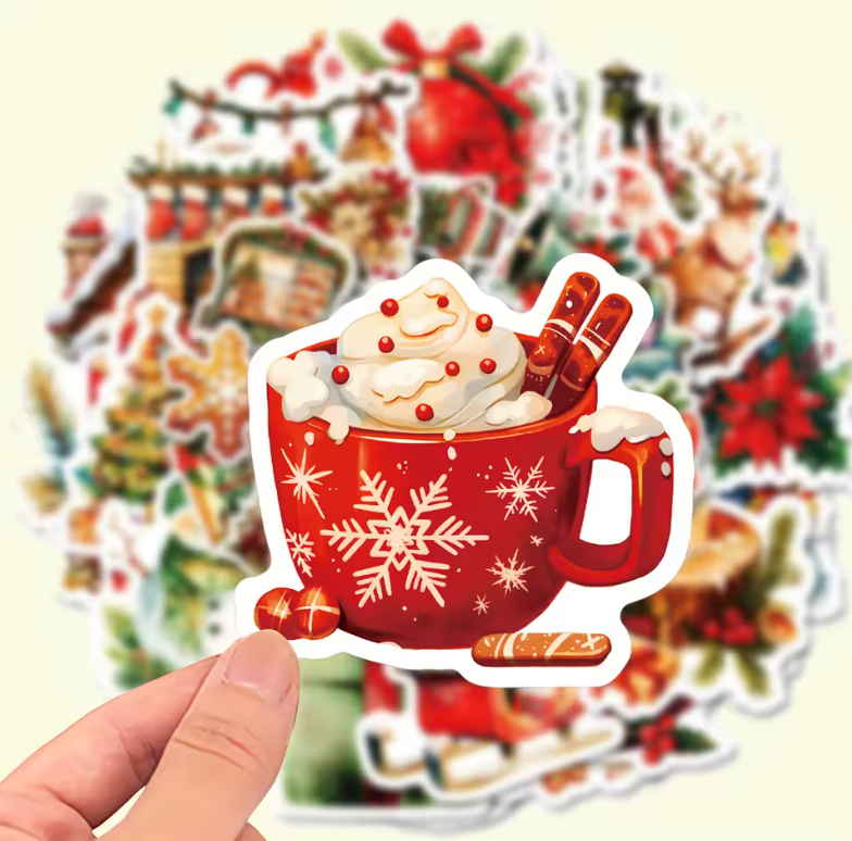 50 Stickers Vinil Navideños