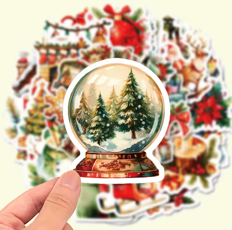 50 Stickers Vinil Navideños