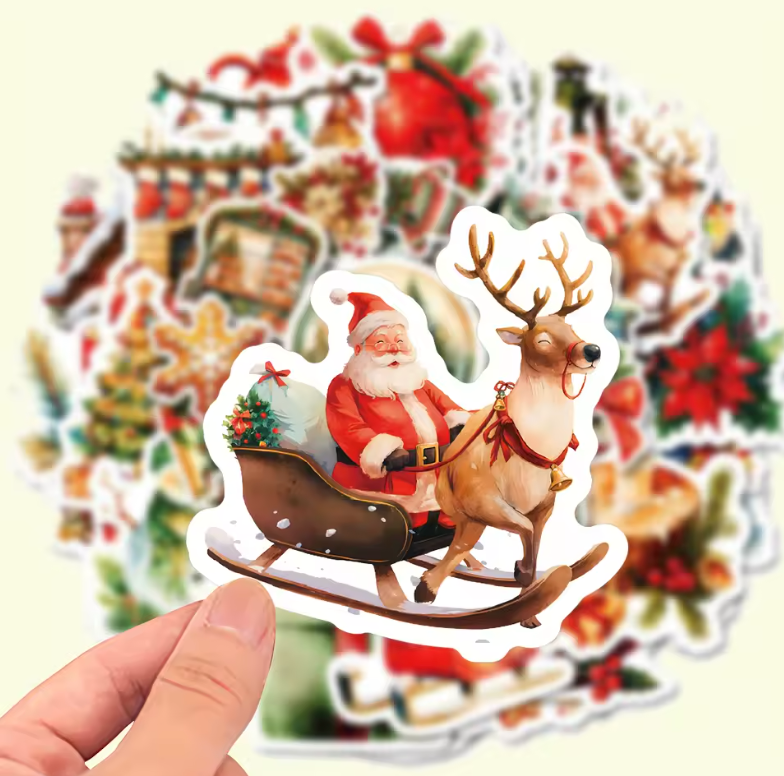 50 Stickers Vinil Navideños