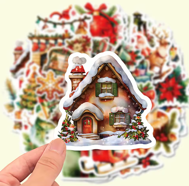 50 Stickers Vinil Navideños