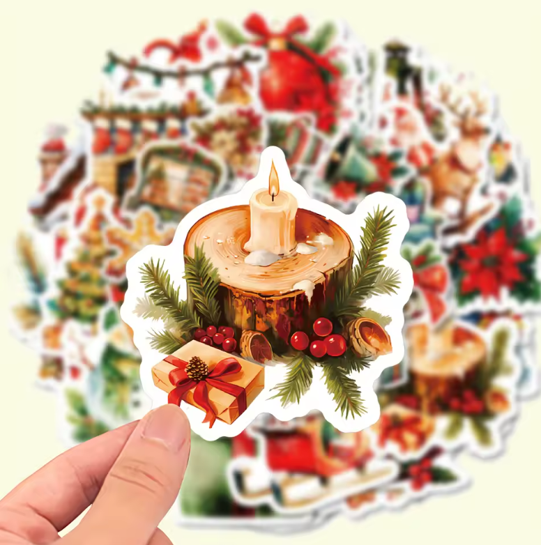 50 Stickers Vinil Navideños