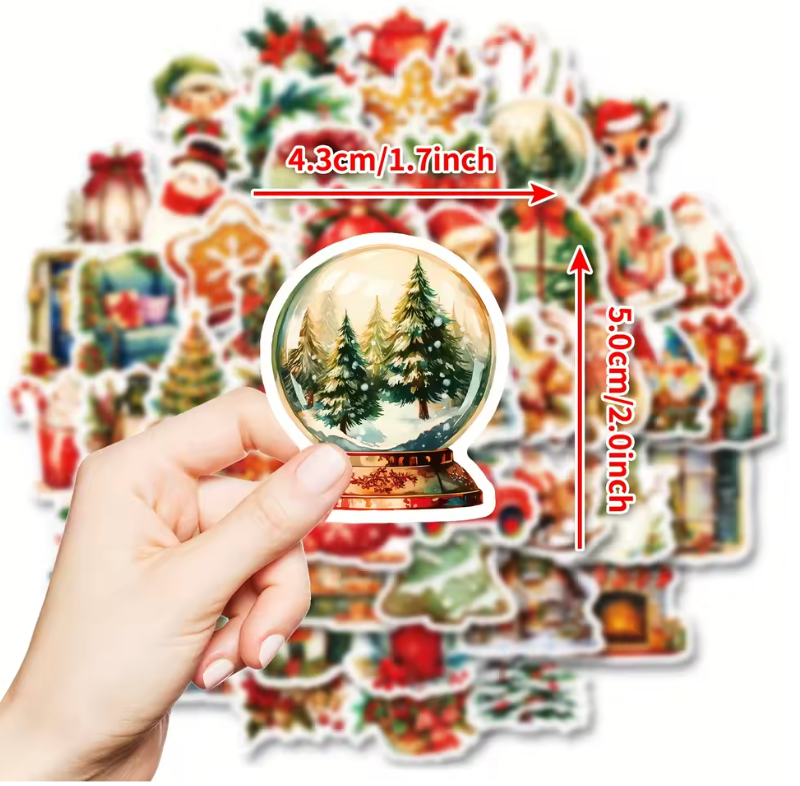 50 Stickers Vinil Navideños