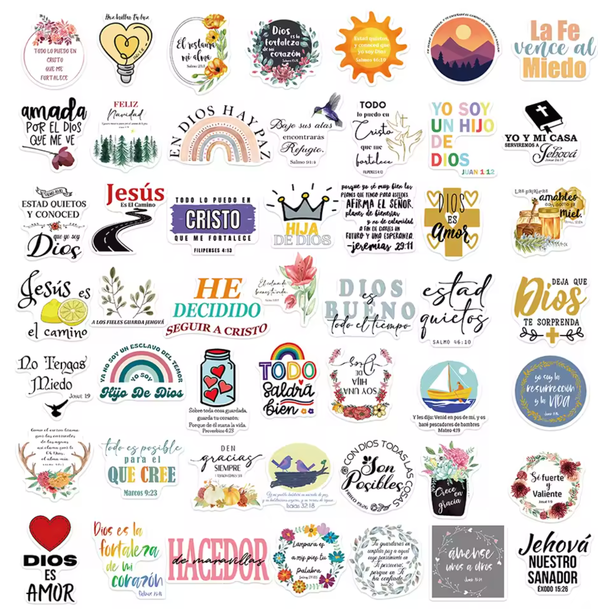 50 Stickers Vinil Religion