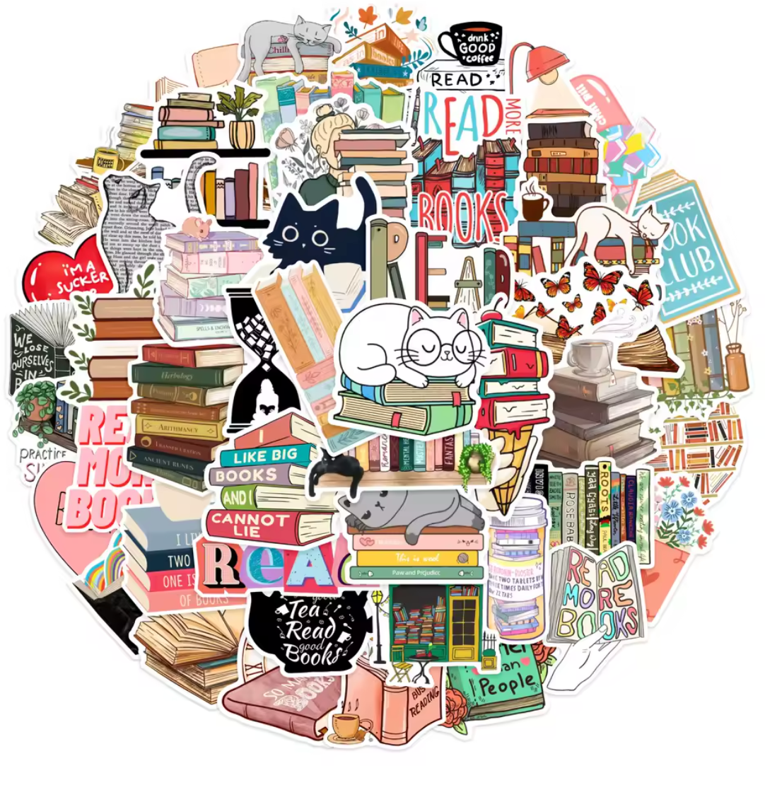 50 Stickers Vinil Libros
