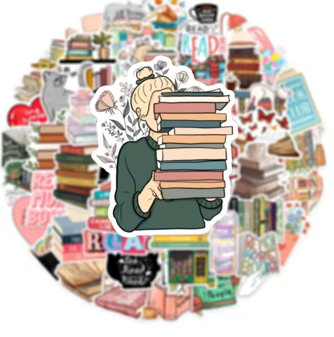50 Stickers Vinil Libros
