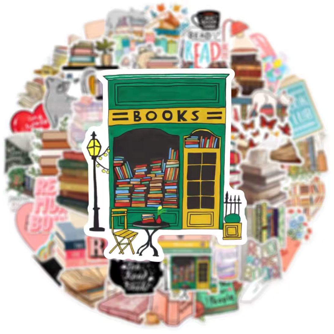50 Stickers Vinil Libros