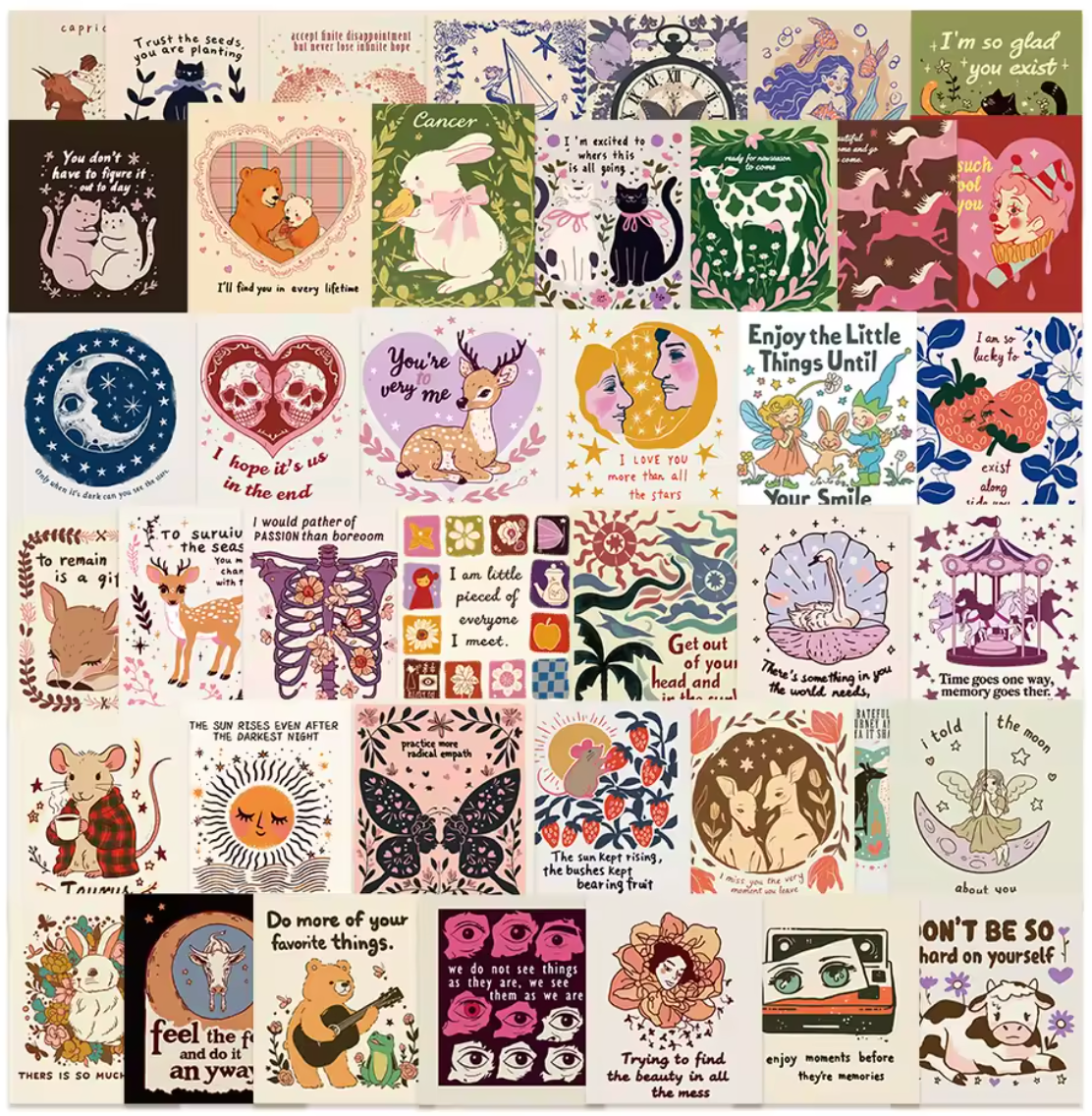 50 Stickers Vinil Dibujos preciosos