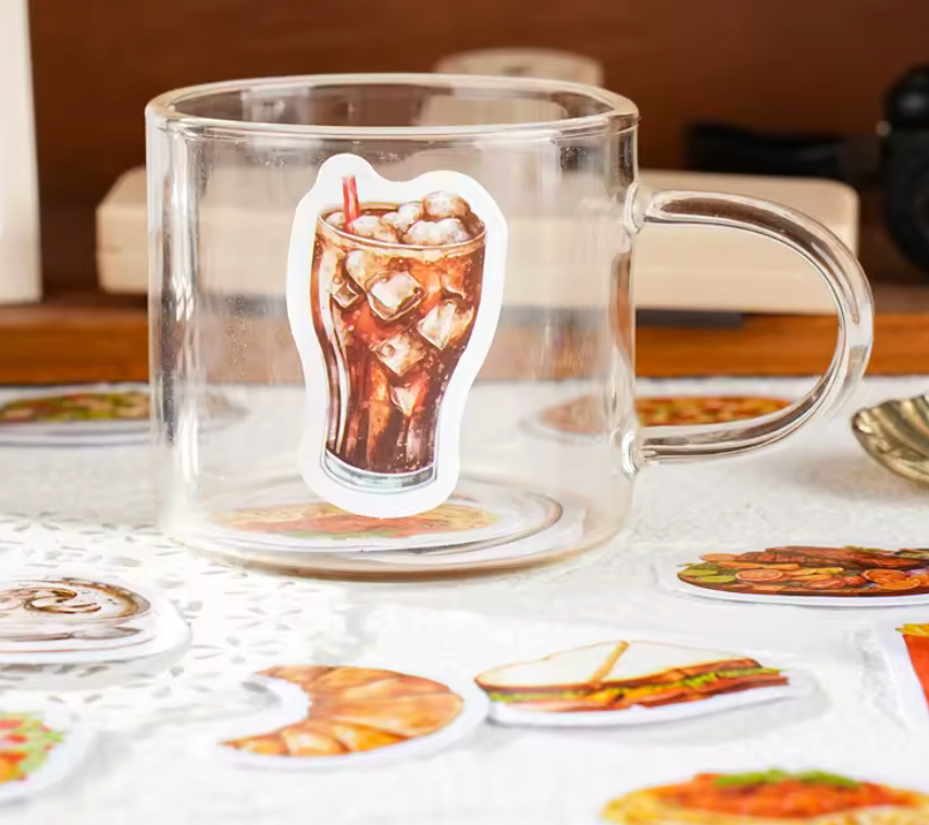 Cajita de Stickers Comida Tacos, Wafles, sopa & postres
