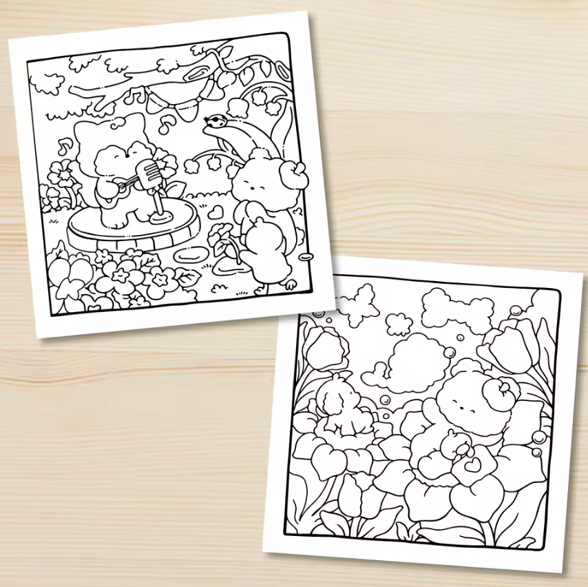 Cuaderno de colorear Primavera Cosy Nature